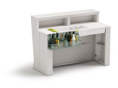 "Marvy" bancone bar con tasca portabottiglie_Arredo bar in polietilene_Extra Ordinary Bar