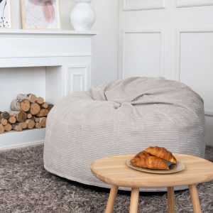 POUF A SACCO IN VELLUTO COLOR BIANCO MORBIDO, IMBOTTITO, SUPER CONFORTEVOLE