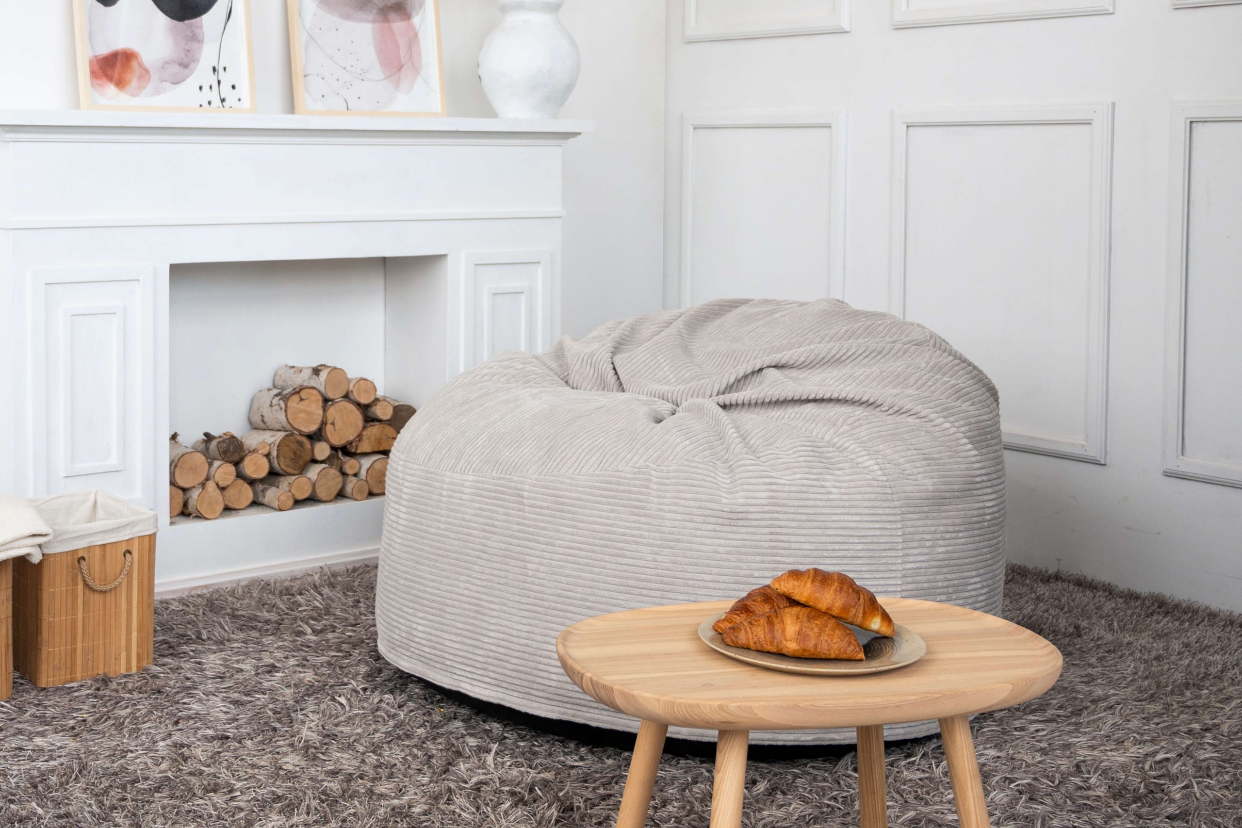 Pouf sacco foam CLAIRE in velluto da 60 cm