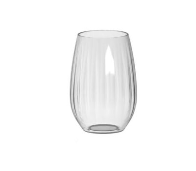 Bicchiere tumbler infrangibile lavorato vintage in plastica rigida