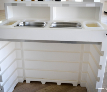 Bancone Bar Componibile attrezzato Frozen di Plust Usato, Eleganza e modularità per spazi Esclusivi
