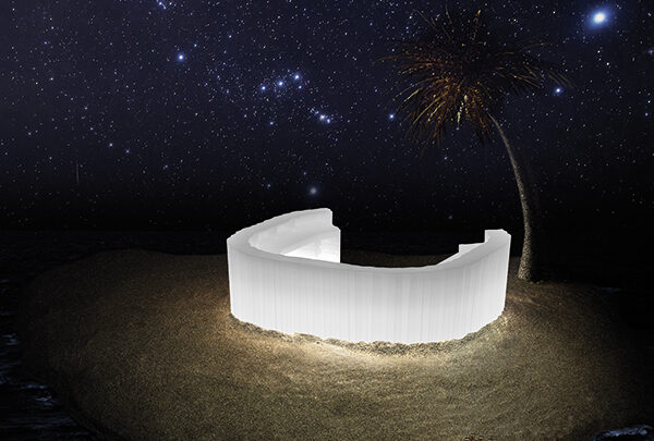 Bancone Bar luminoso con lavello Frozen di Plust